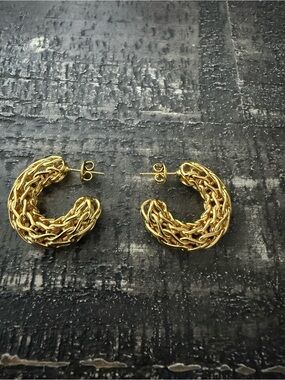Bottega Veneta gold hoop earrings